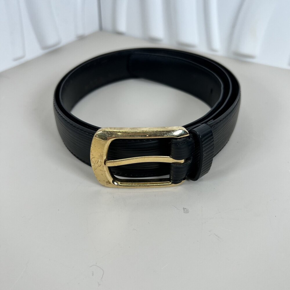 Louis Vuitton Epi Leather Ceinture Belt with Gold-Tone Buckle Size 85/34